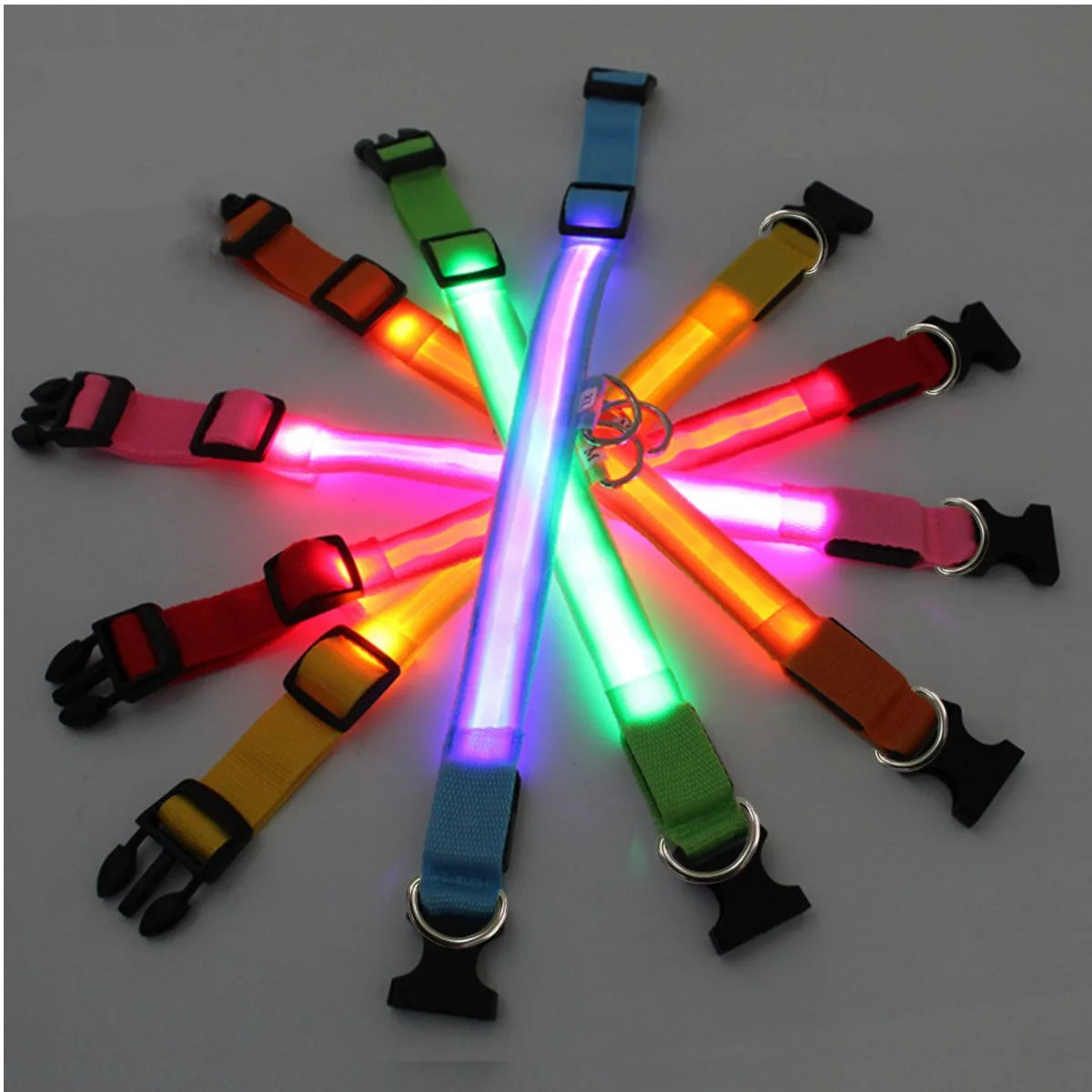 Adjustable Flashing Rechargea Luminous Collar Night Anti-Lost Dog